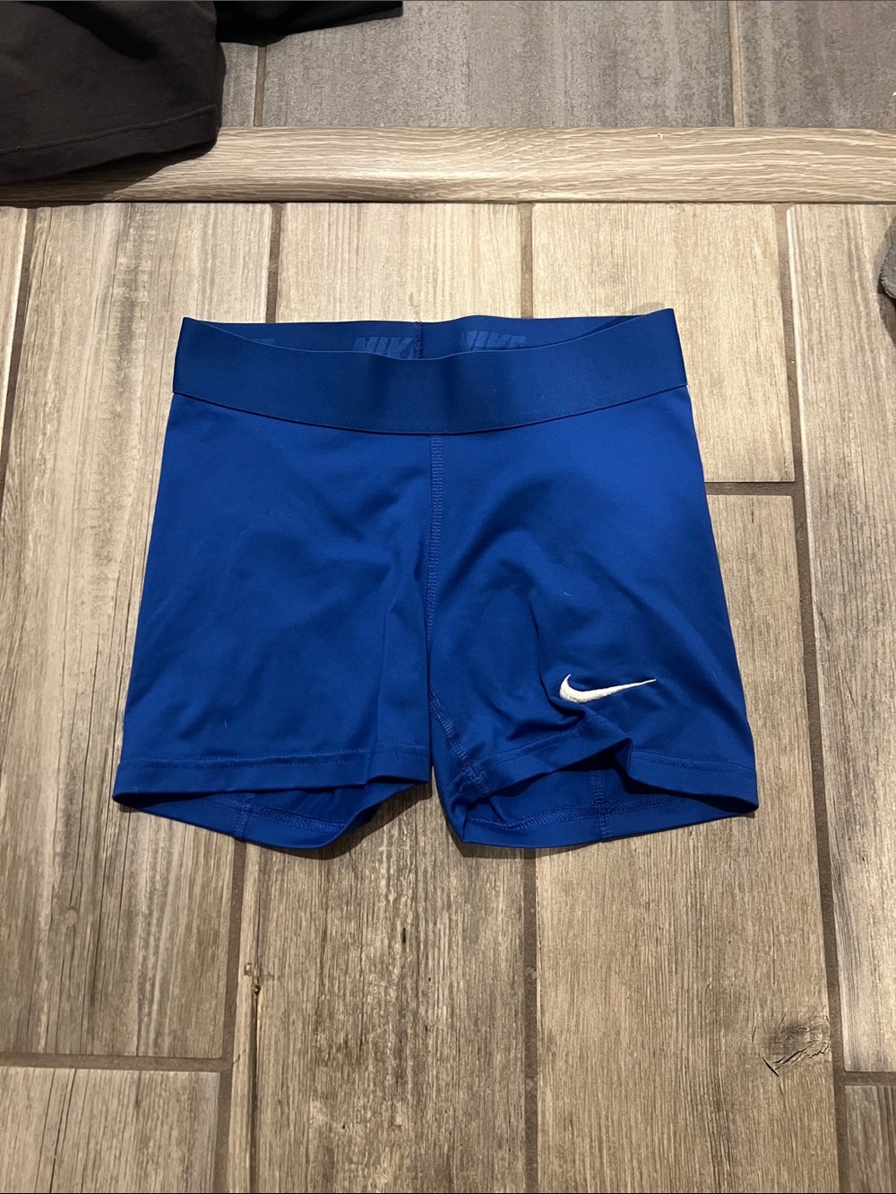 Nike Royal Blue Women’s Bike Shorts with White Swoosh